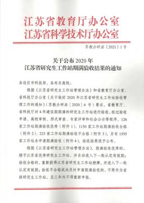 安元獲得“江蘇省優(yōu)秀研究生工作站”授牌